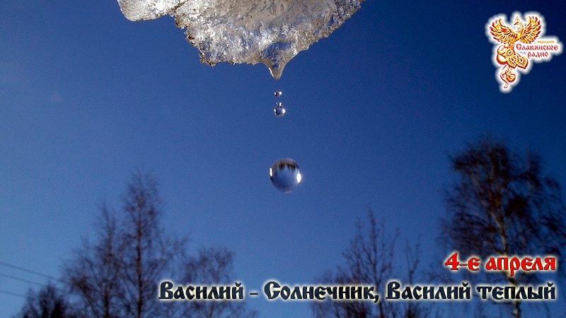 4 апреля - Василий - солнечник, Василий - теплый, капельник