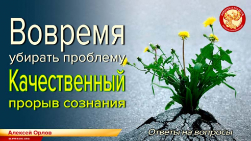 Вовремя убирать проблему. Качественный прорыв сознания