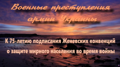 Военные преступления армии Украины. К 75-летию подписания Женевских конвенций о защите мирного населения во время войны